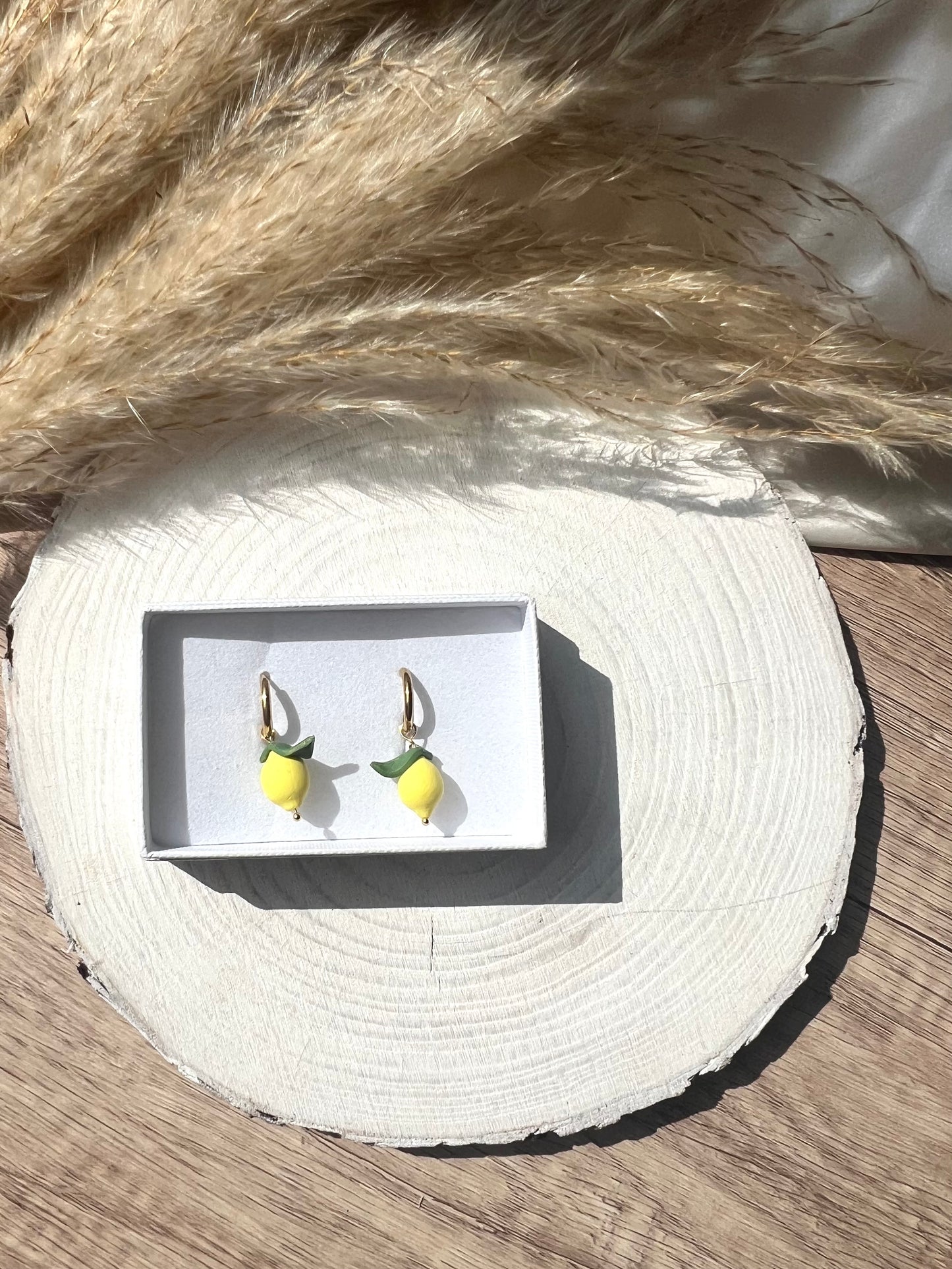 Whole Lemon charm earrings
