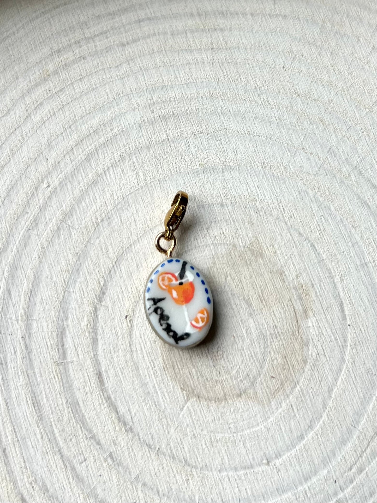 Hand painted charms - Golden sides