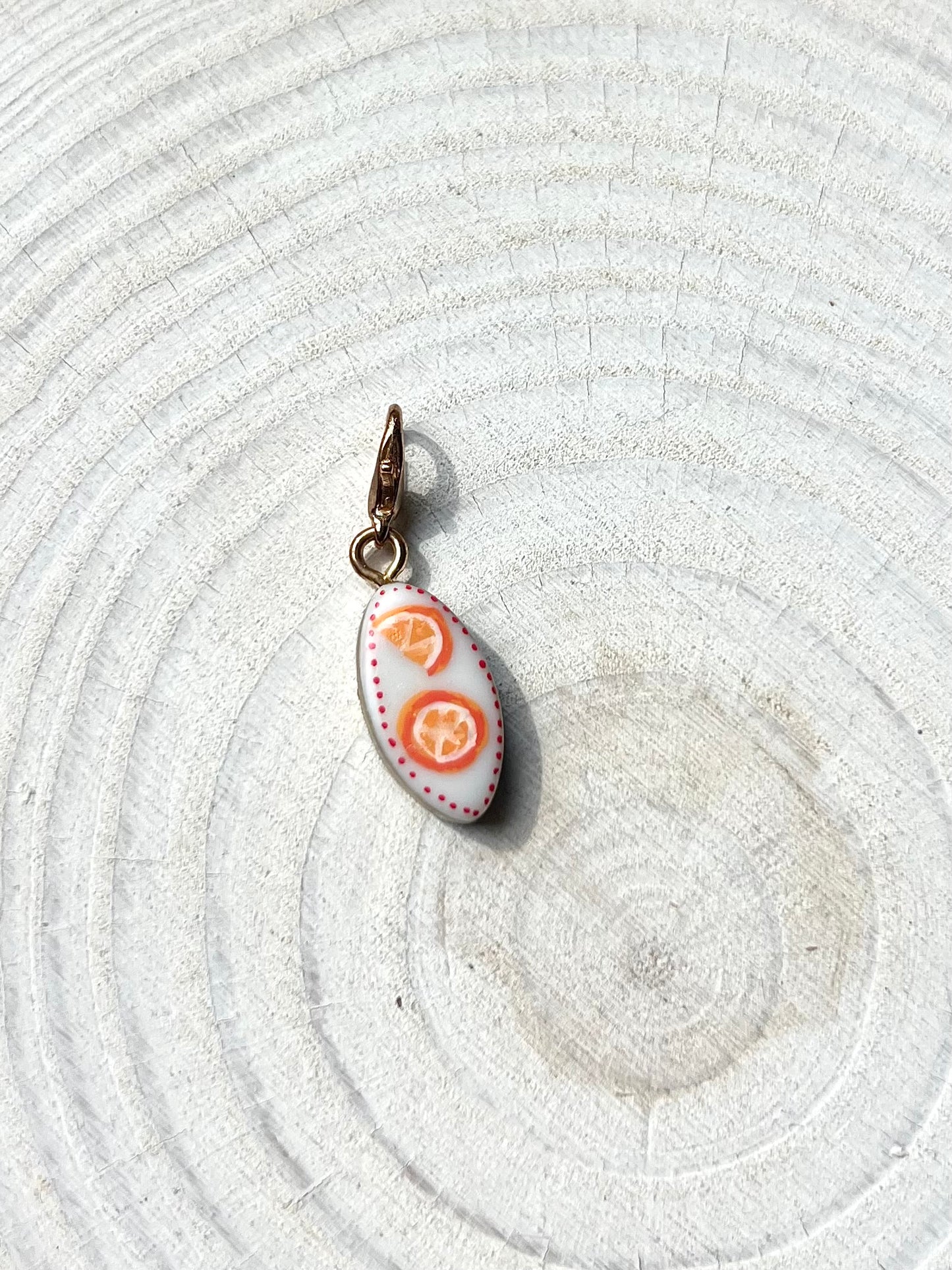 Hand painted charms - Golden sides