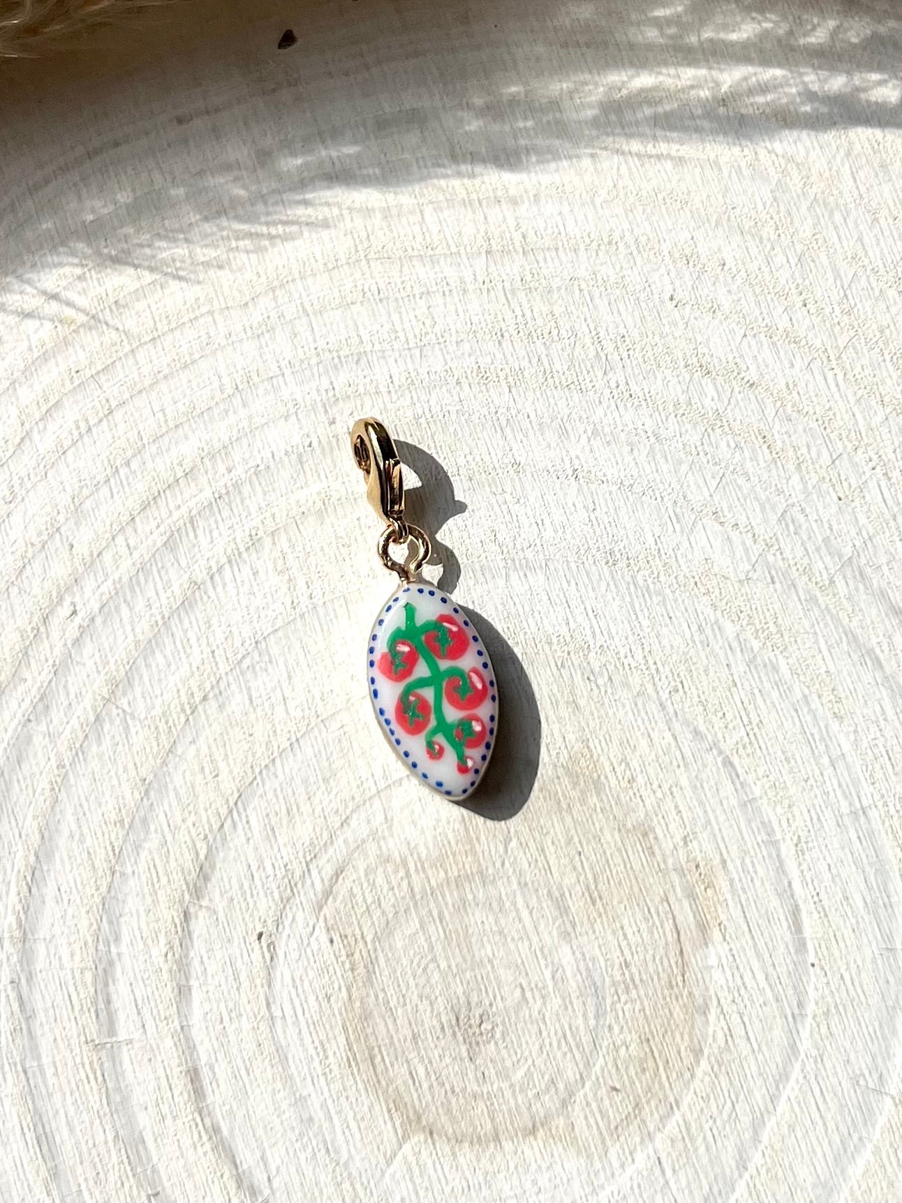 Hand painted charms - Golden sides