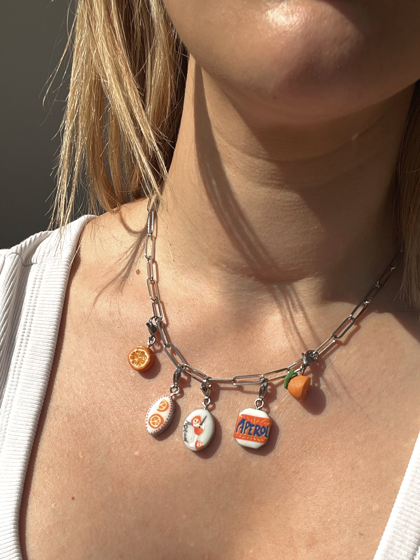 “Apperitivo” charm necklace - stainless steel