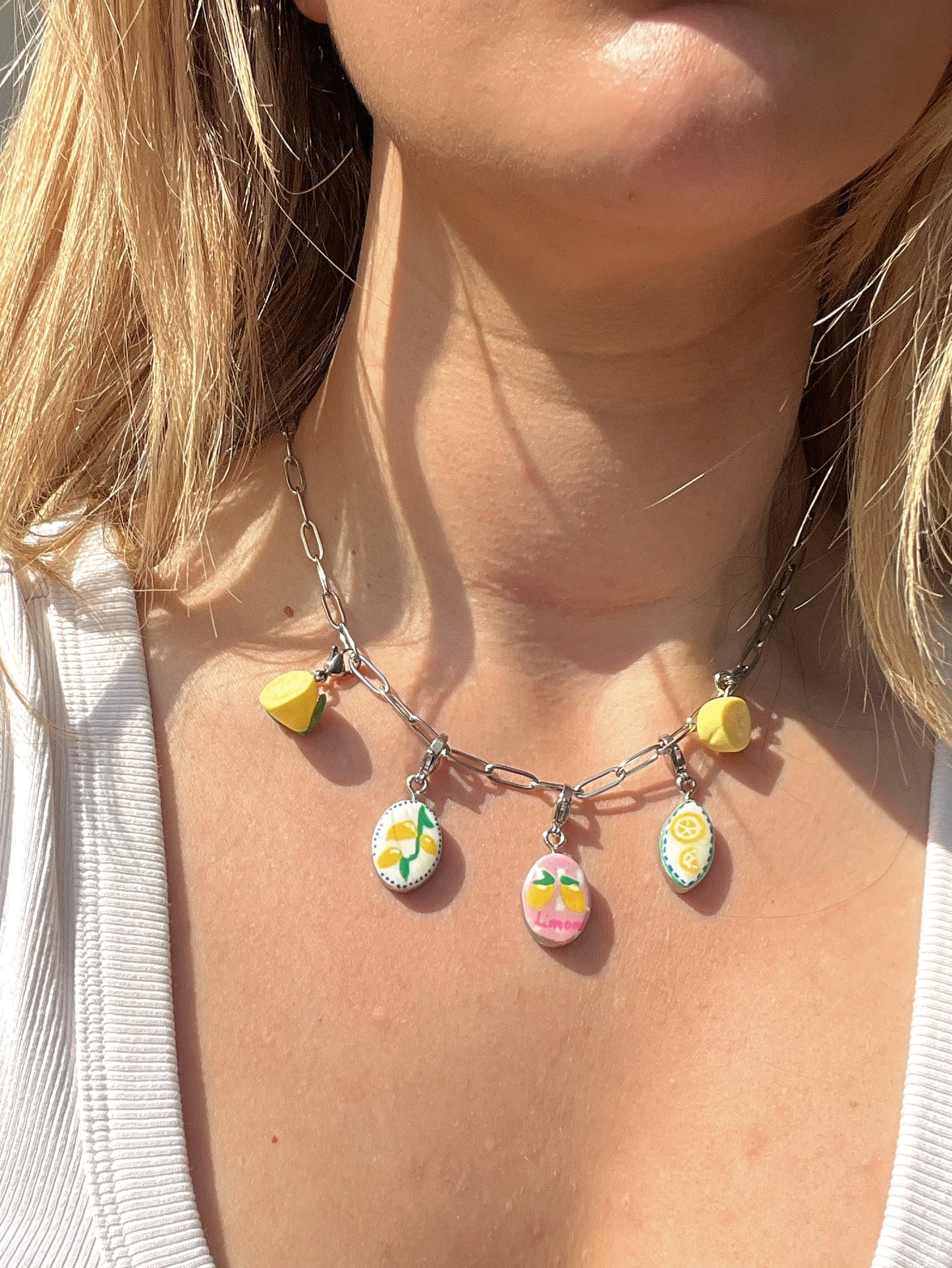 “Limoncello” charm necklace - stainless steel