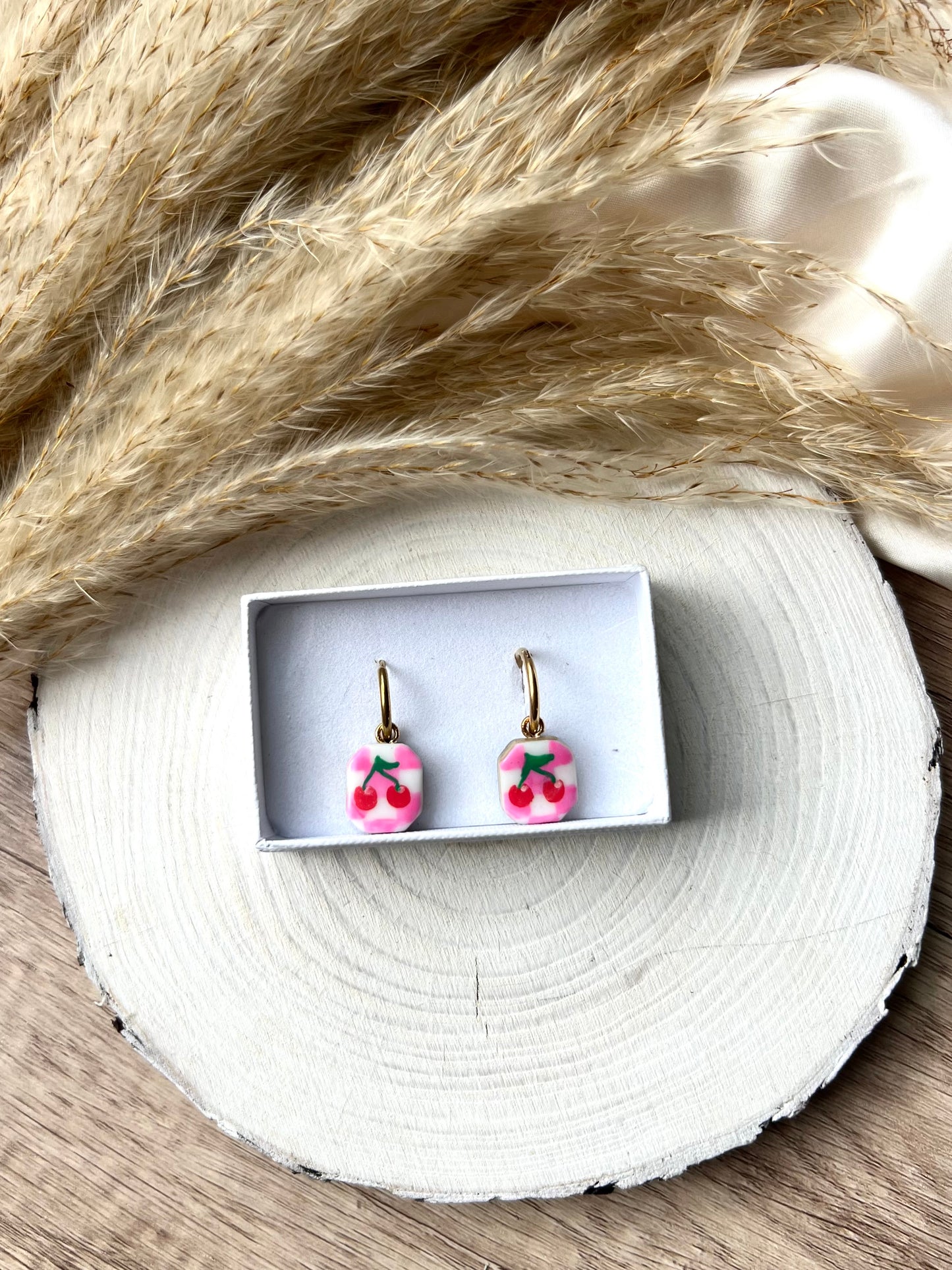 Cherries charm earrings