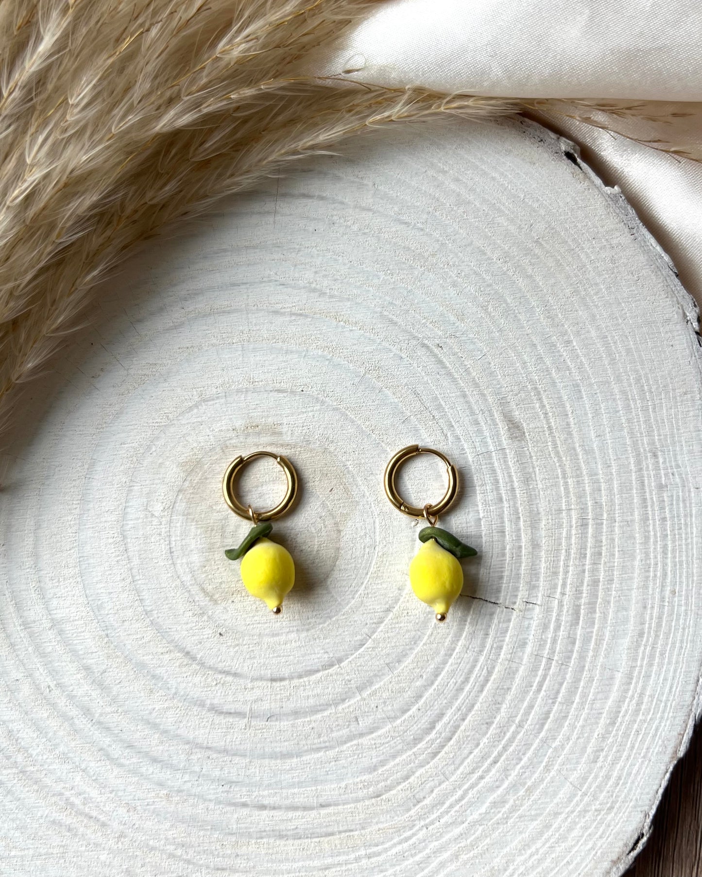 Whole Lemon charm earrings