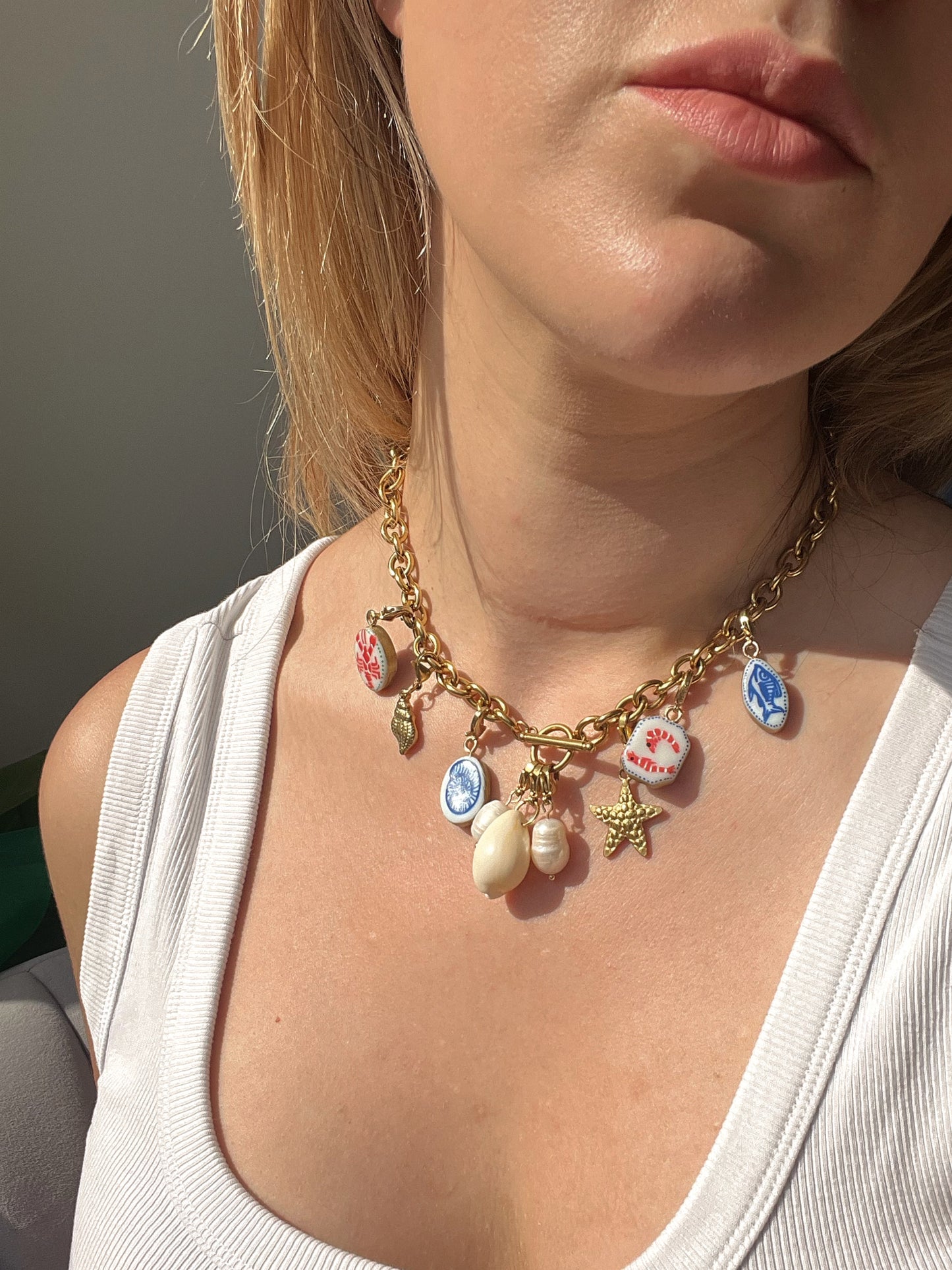 "SeaCharmer" - Charm Necklace (18k Gold plated)