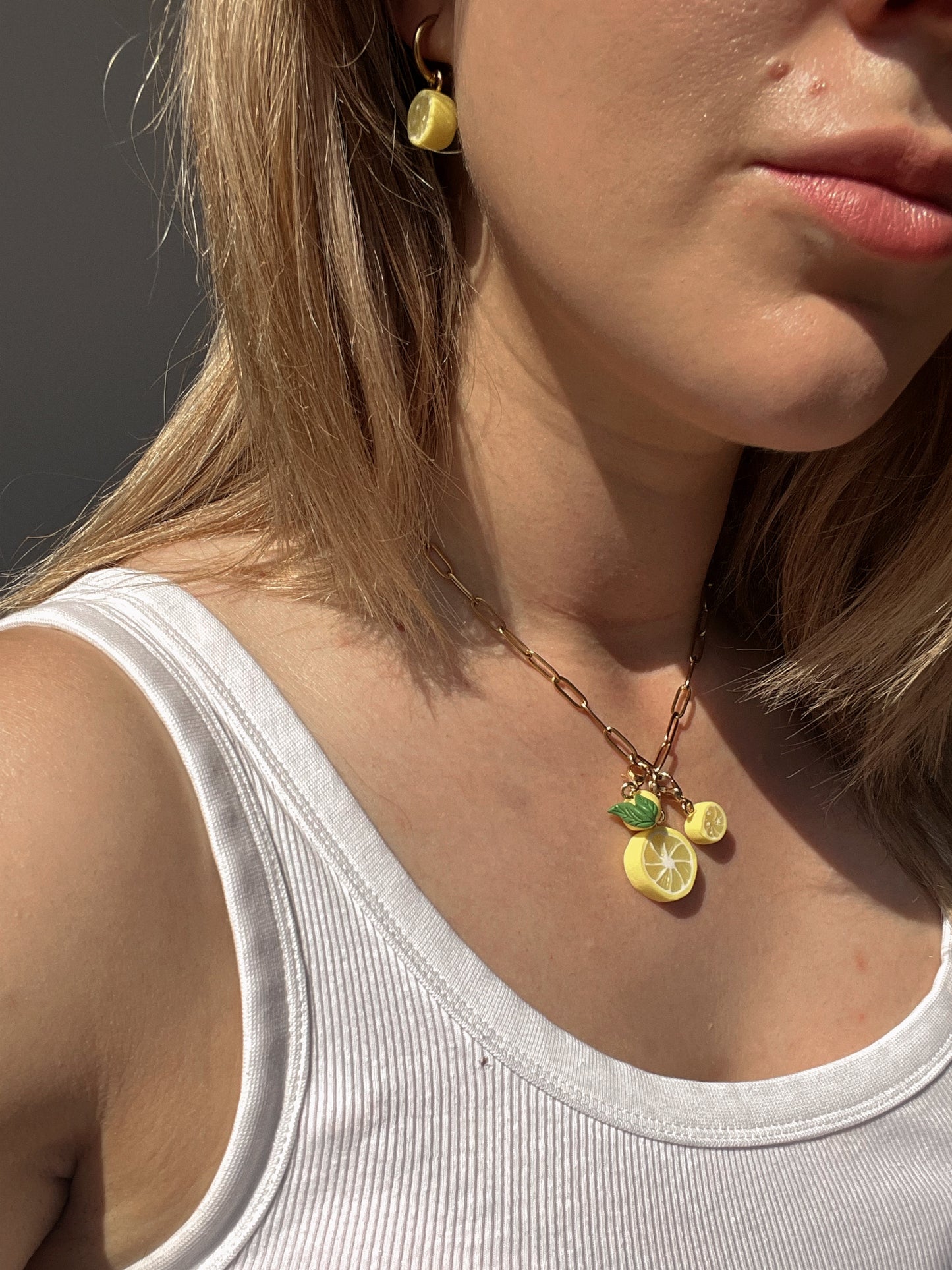Lemon trio - charm necklace