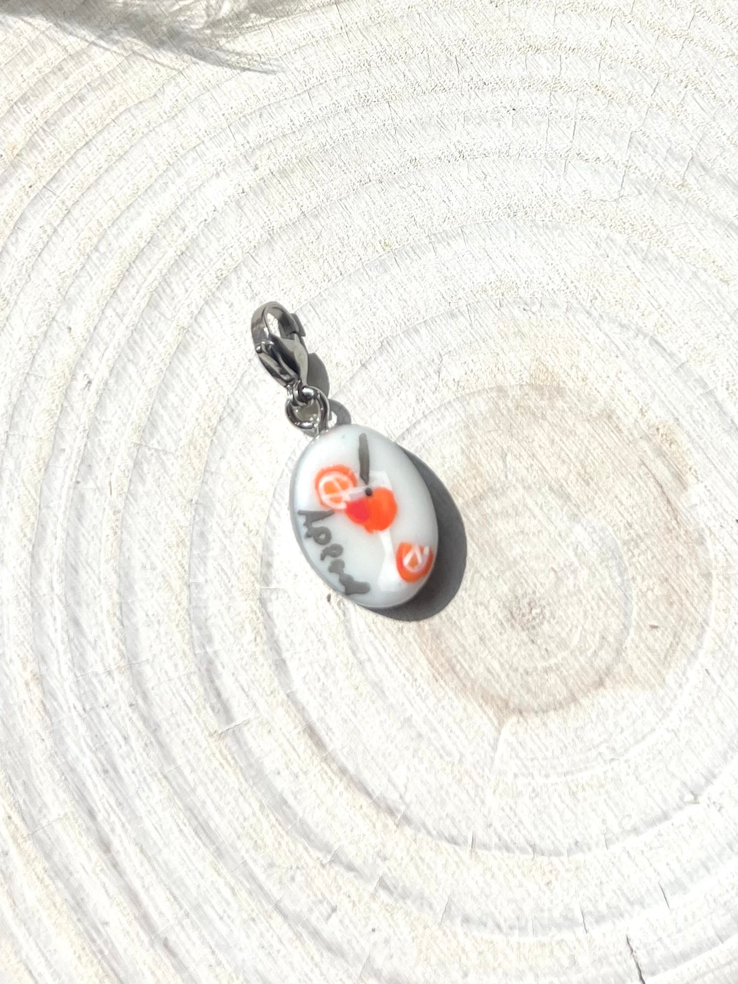 Hand painted charms - Silver sides