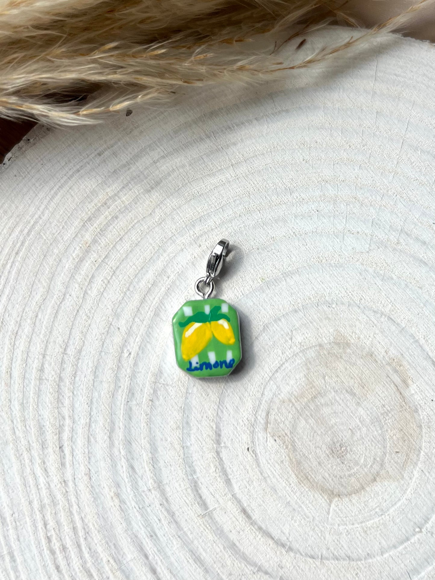 Hand painted charms - Silver sides