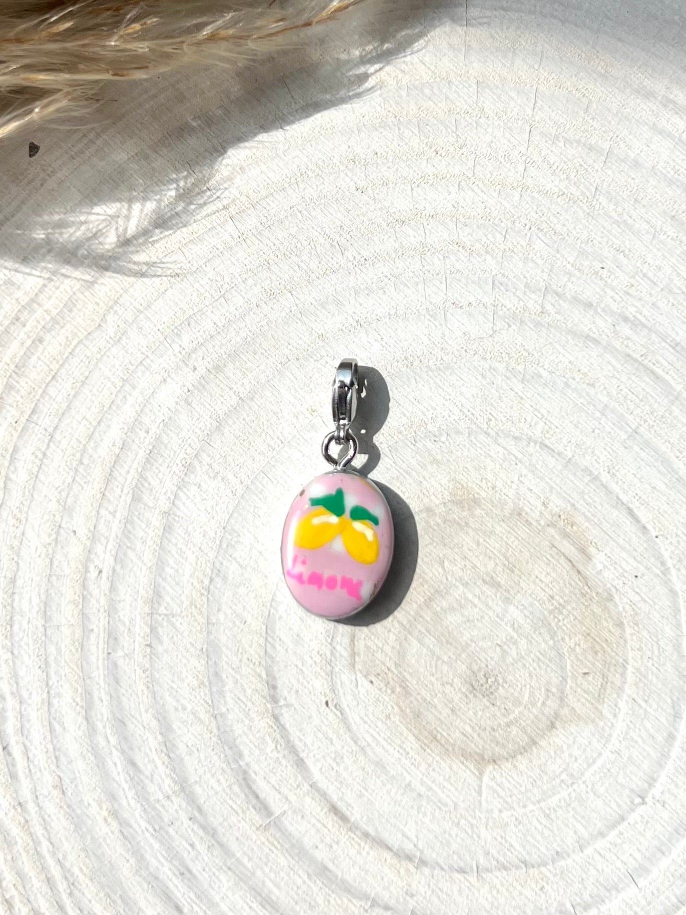 Hand painted charms - Silver sides