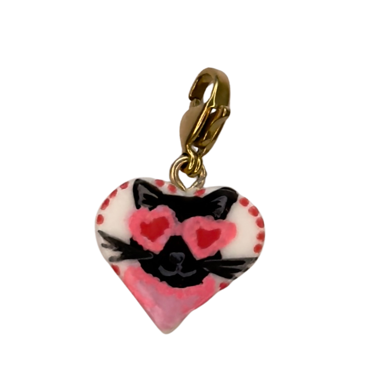 Hand painted charms - Golden sides