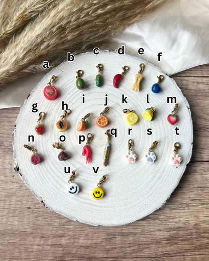 Small charm - fruits/veg etc. ( gold attachments)