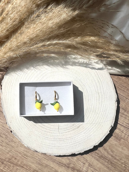 Whole Lemon charm earrings