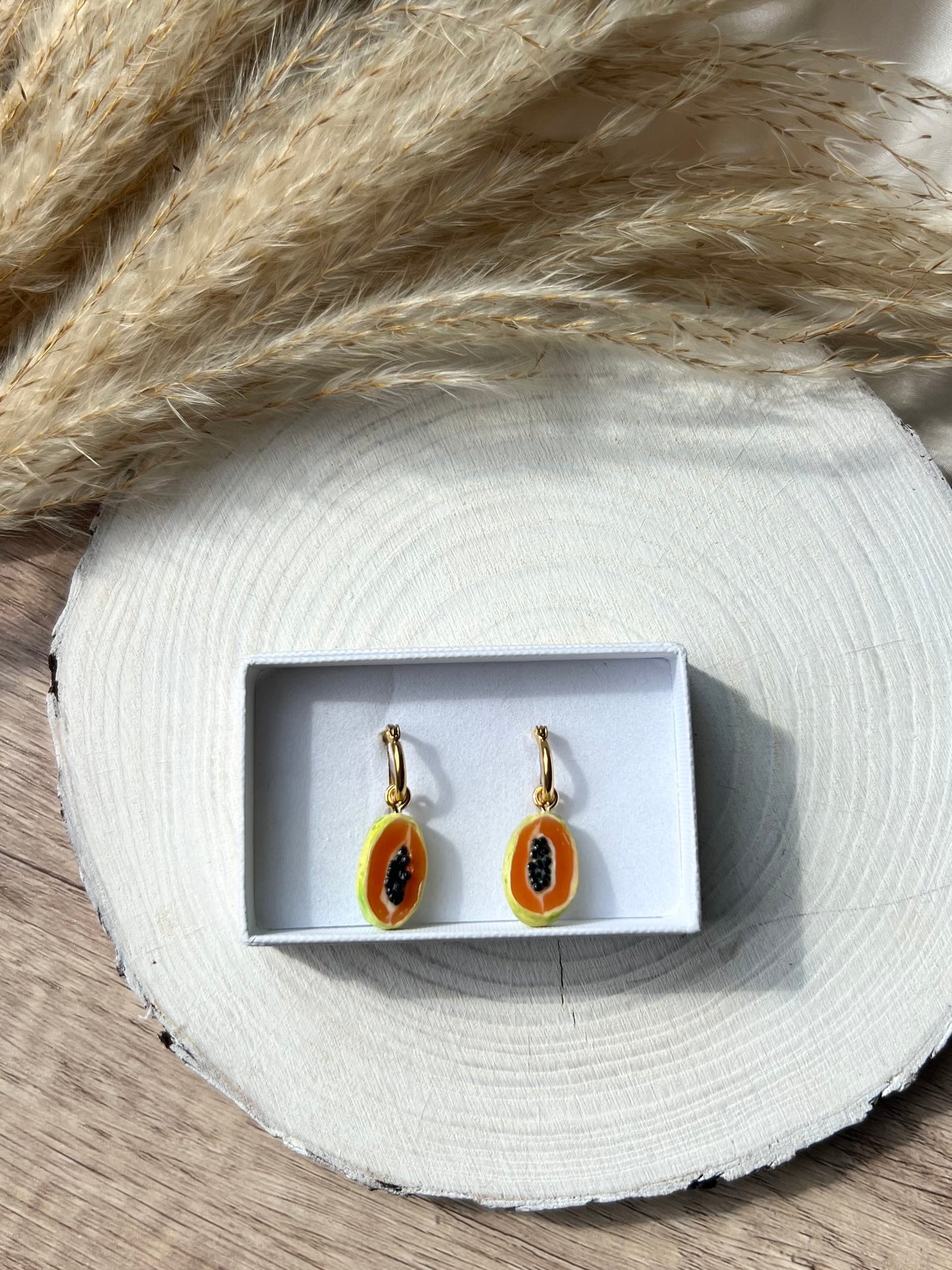 Papaya  charm earrings