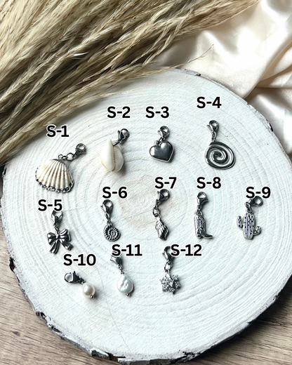 Stainless steel charms and pearls