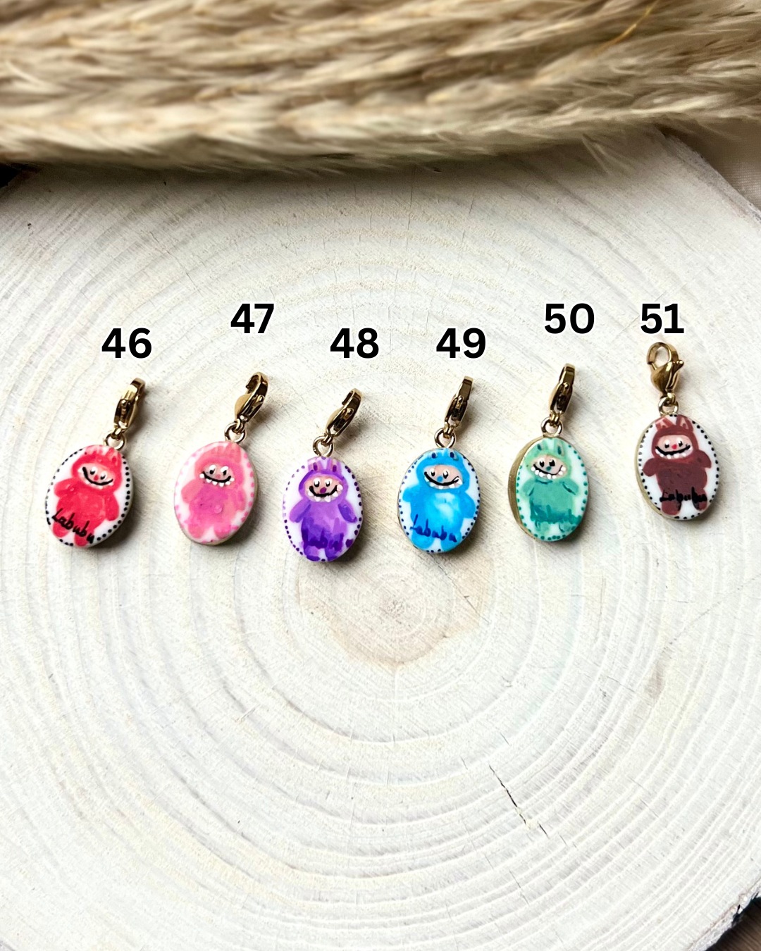 Hand painted charms - Golden sides