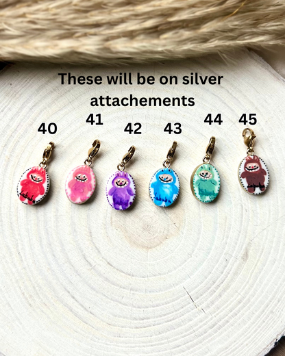 Hand painted charms - Silver sides