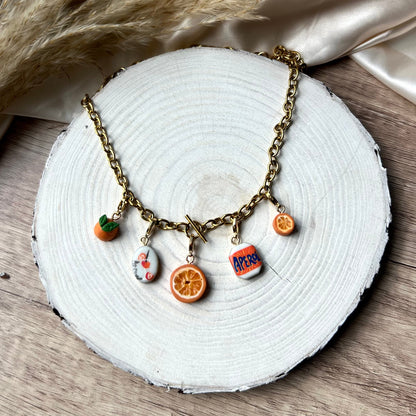 “Orange Apperitivo” 18k gold plated necklace