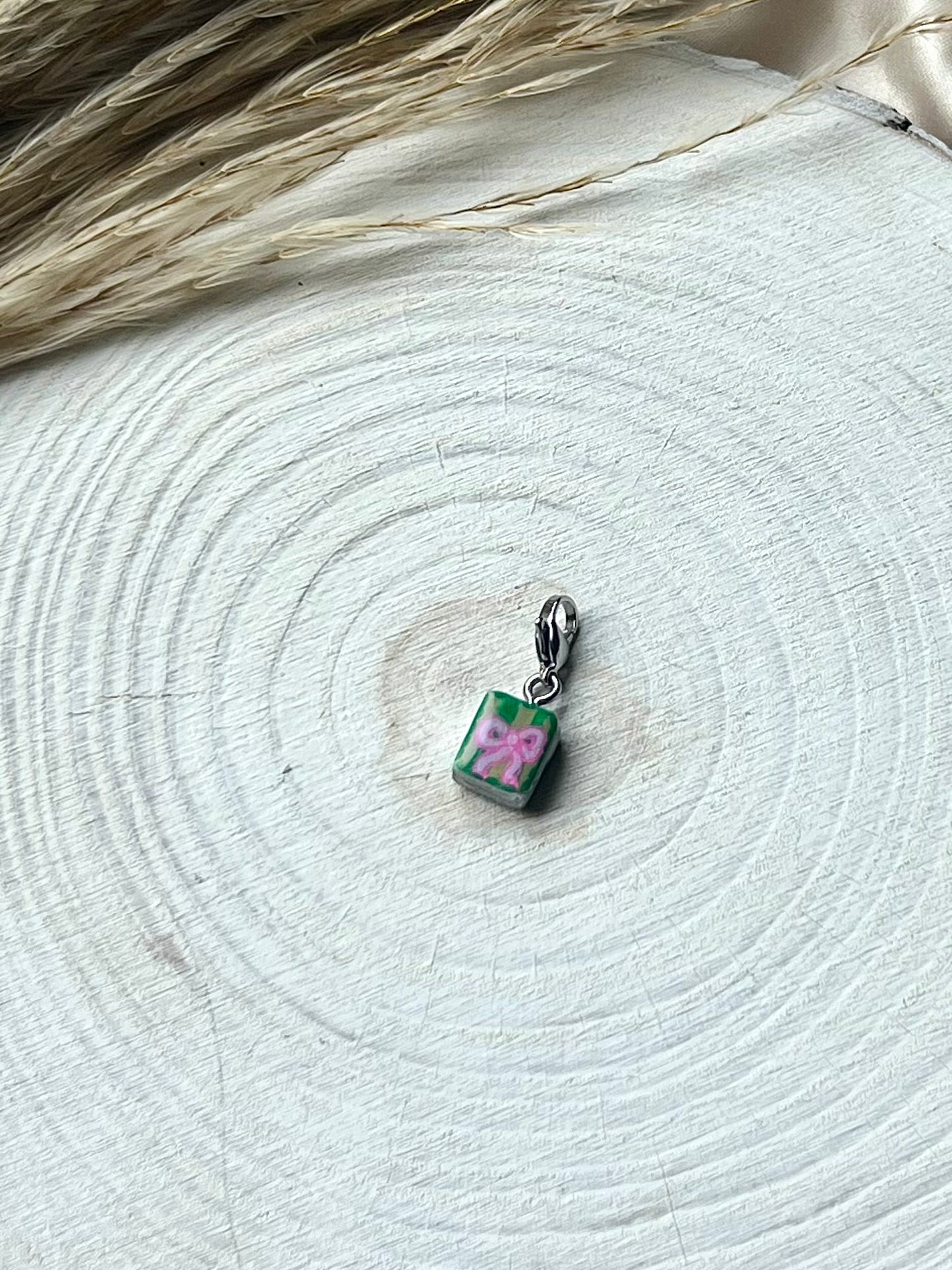 Hand painted charms - Silver sides
