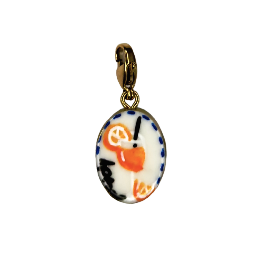 Hand painted charms - Golden sides