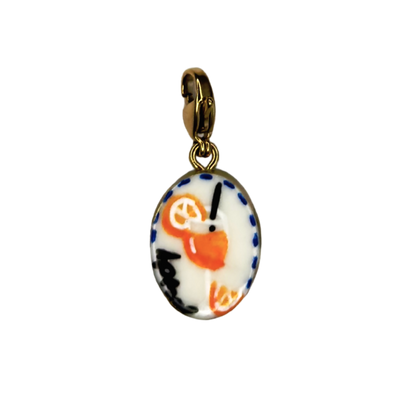 Hand painted charms - Golden sides
