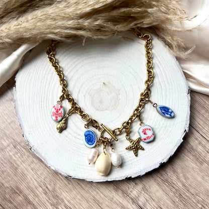 "SeaCharmer" - Charm Necklace (18k Gold plated)