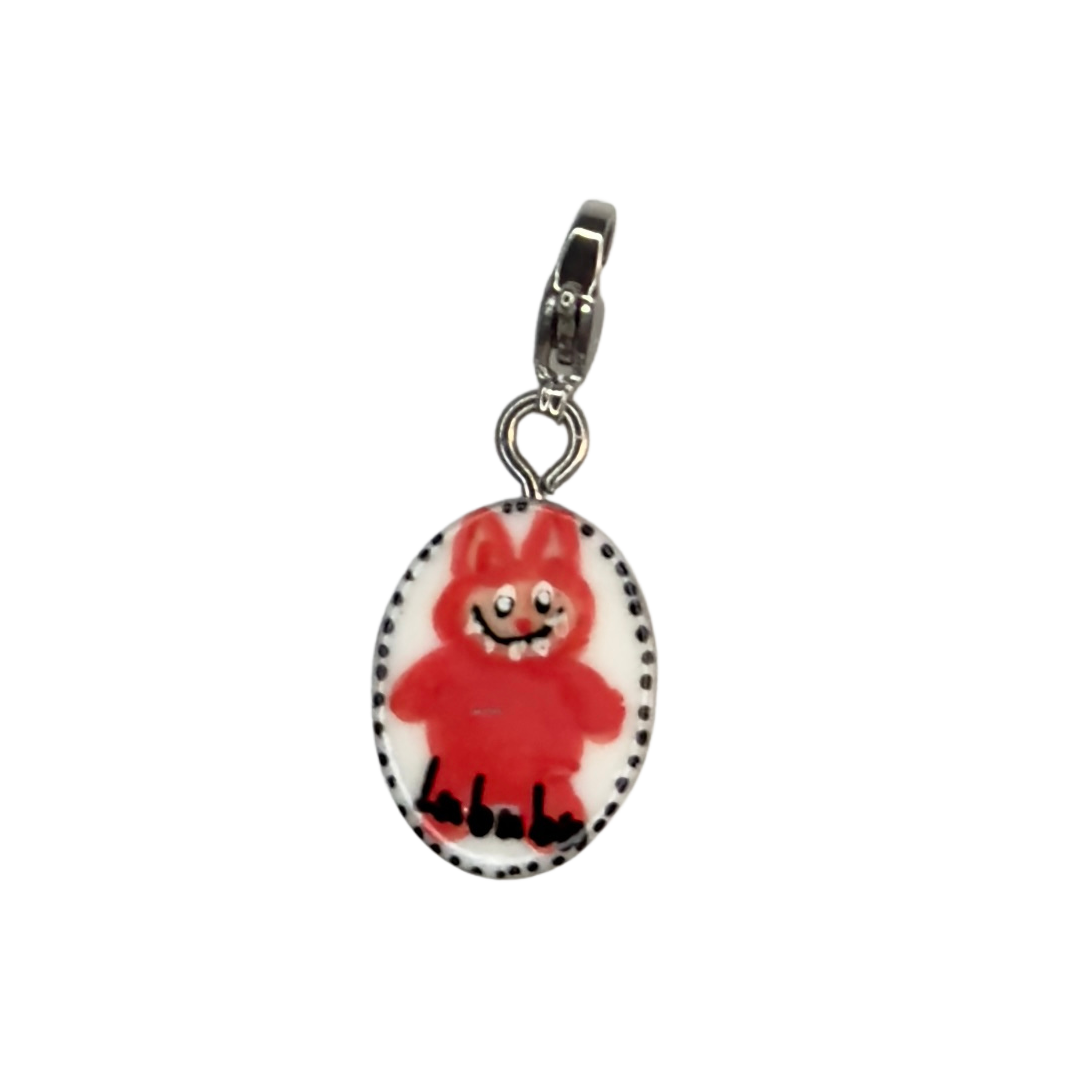 Hand painted charms - Silver sides