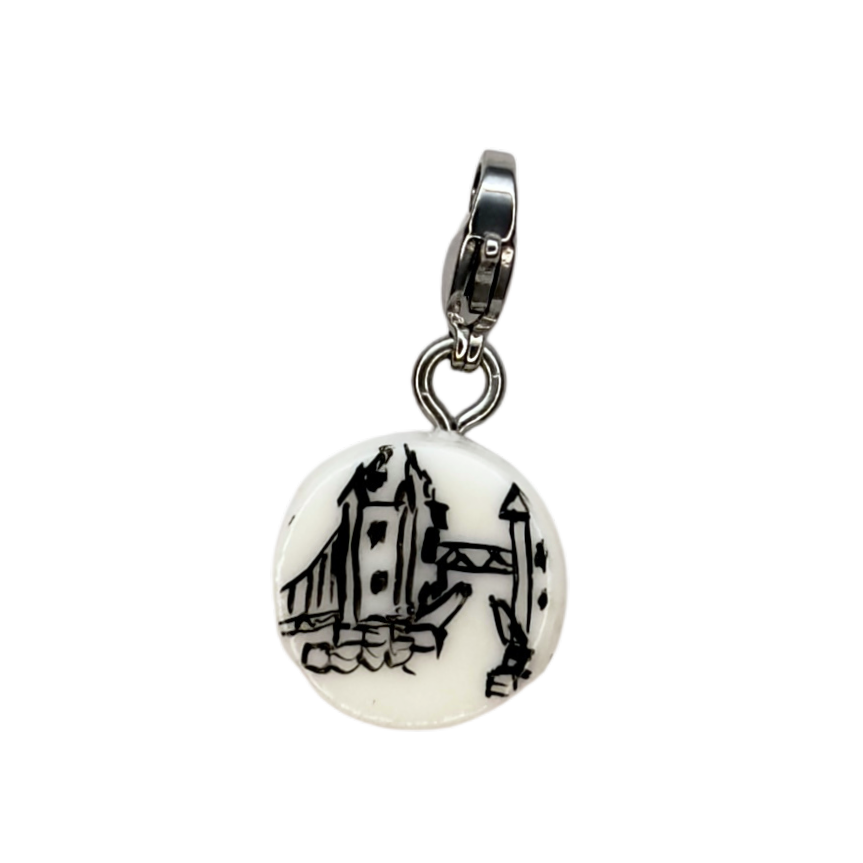 Hand painted charms - Silver sides