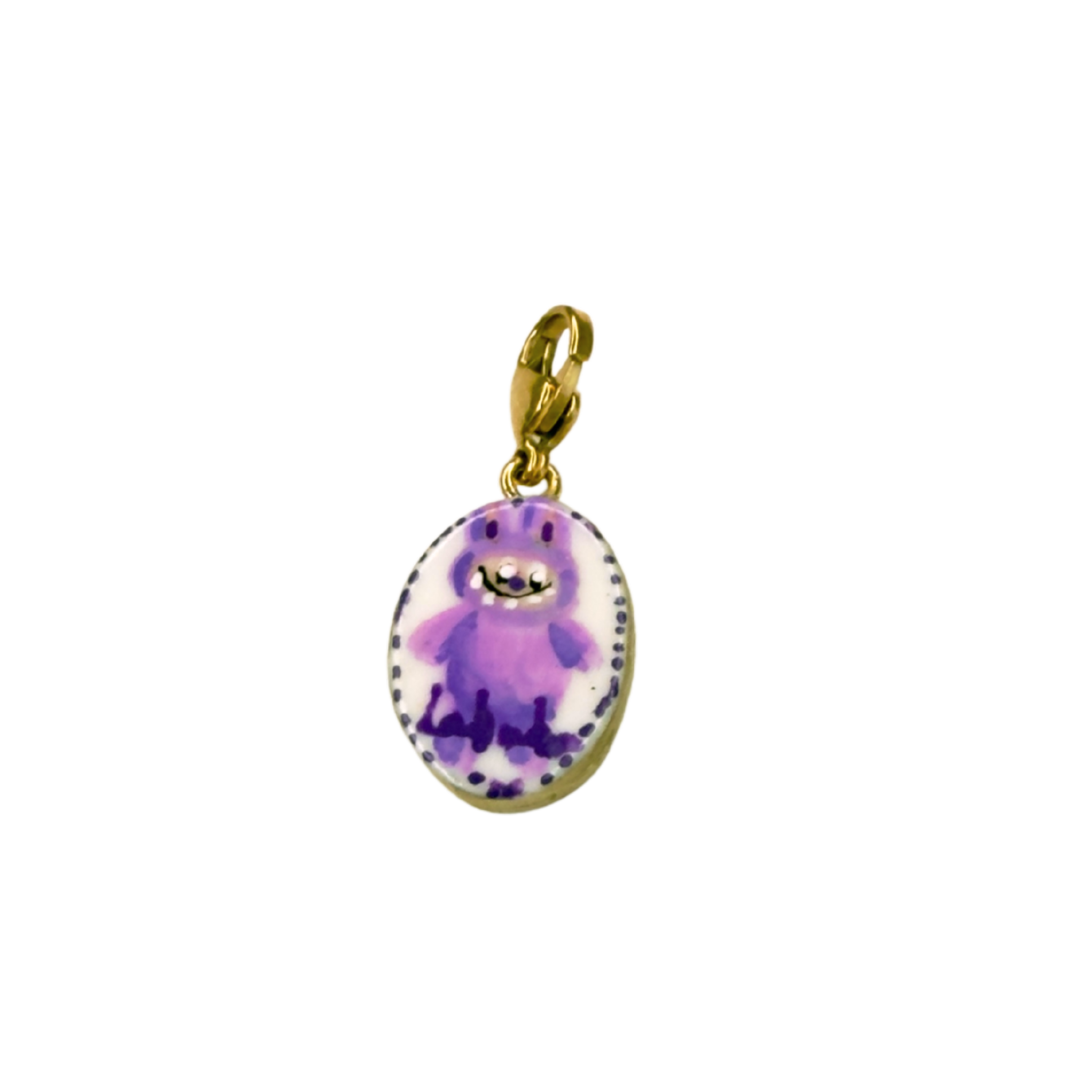 Hand painted charms - Golden sides