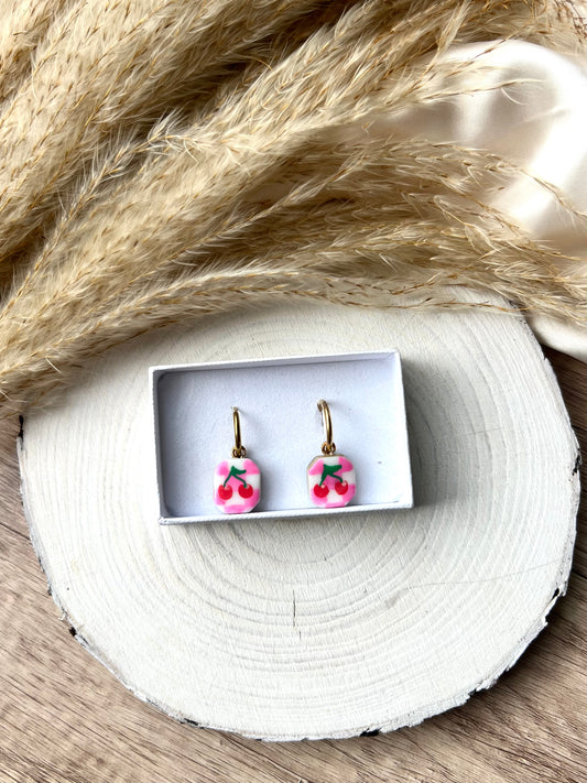 Cherries charm earrings