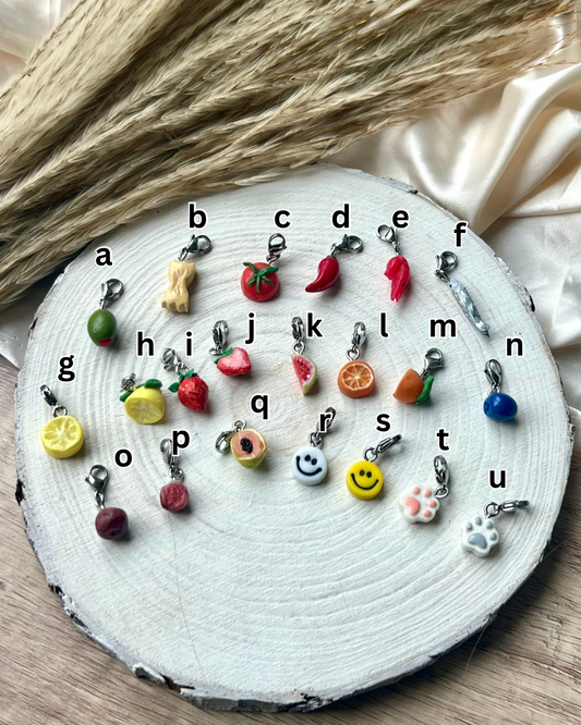 Small - fruit and veg charms etc (silver attachments)