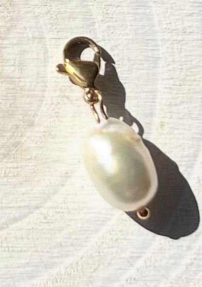 18k gold plated charms and pearls