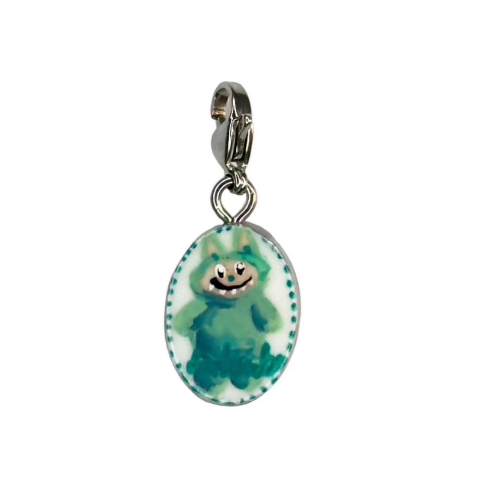 Hand painted charms - Silver sides