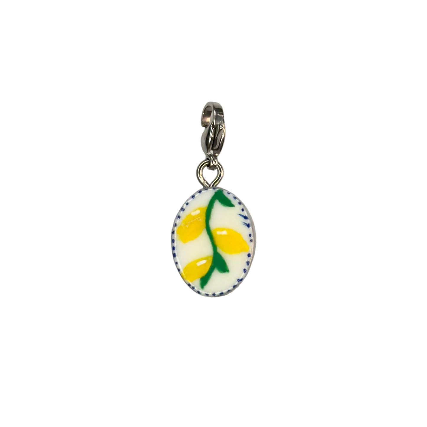Hand painted charms - Silver sides