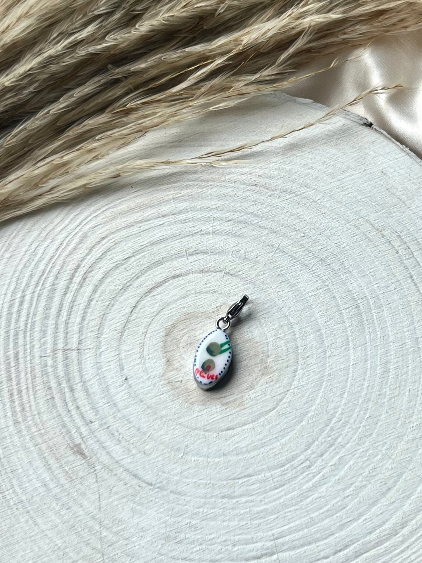 Hand painted charms - Silver sides