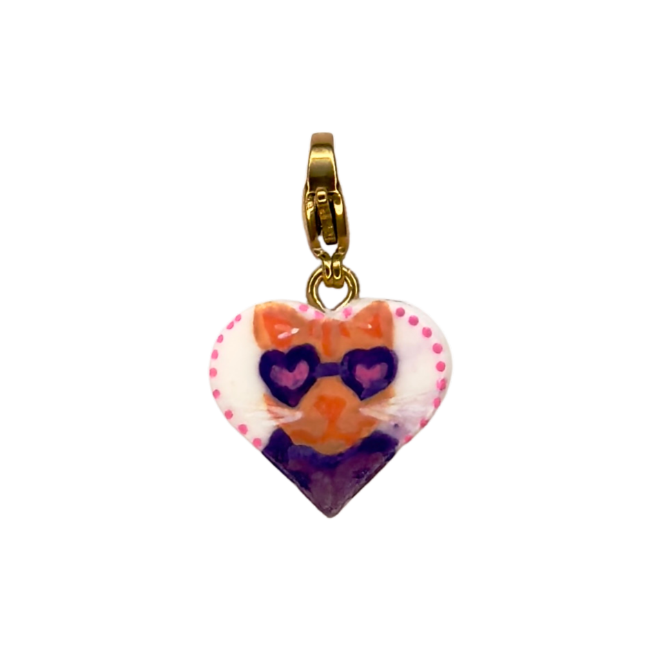 Hand painted charms - Golden sides