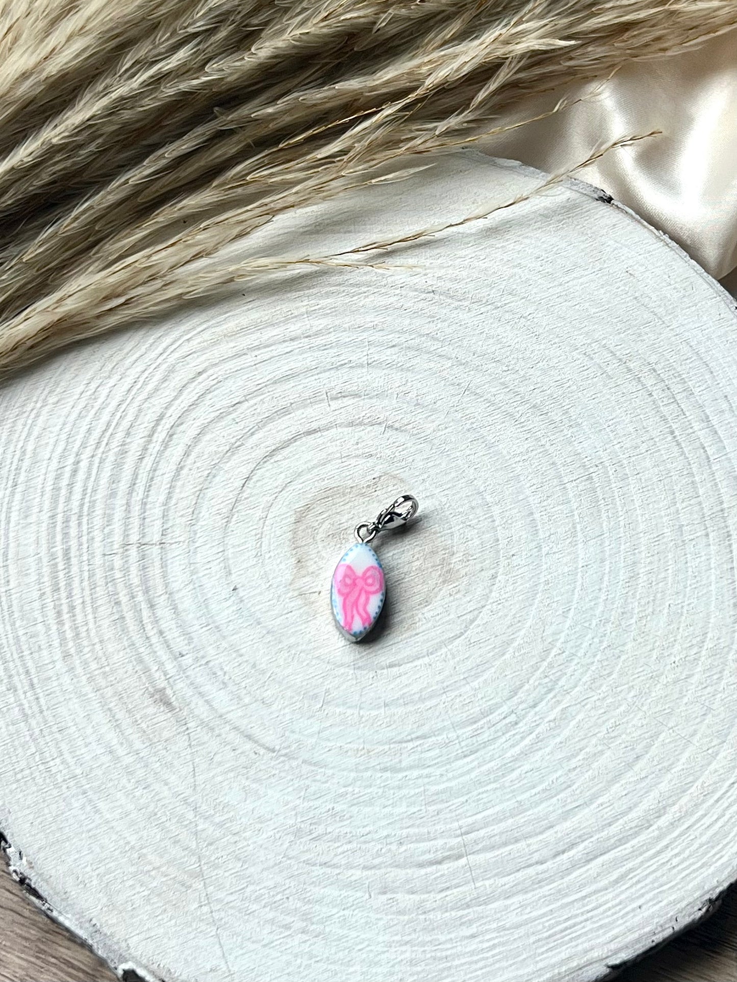 Hand painted charms - Silver sides