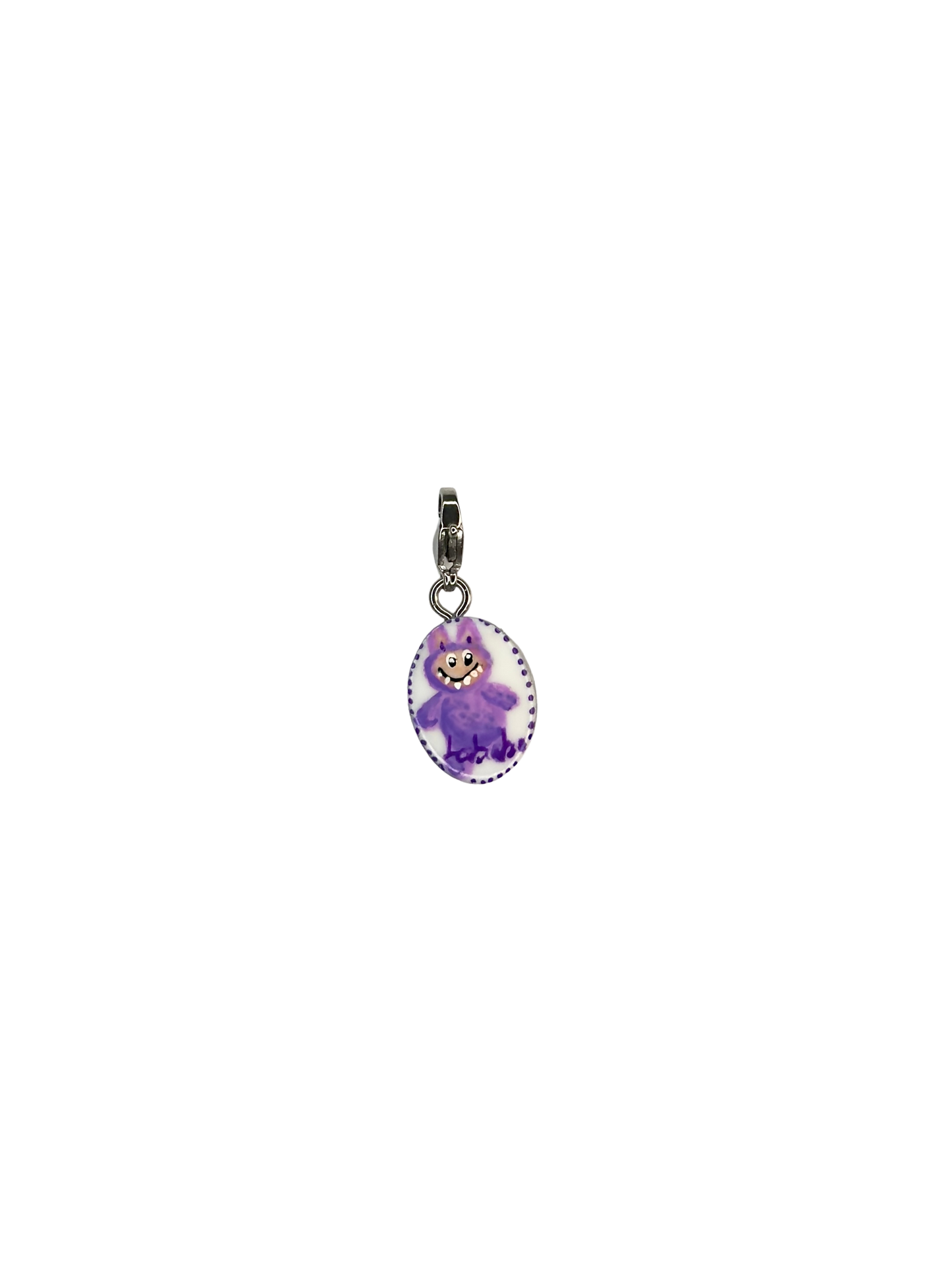 Hand painted charms - Silver sides