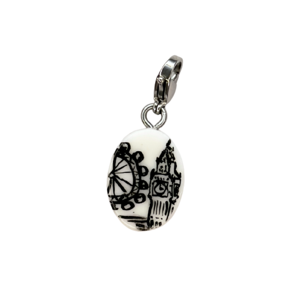 Hand painted charms - Silver sides