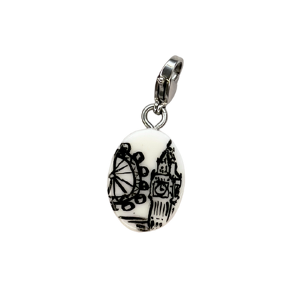 Hand painted charms - Silver sides