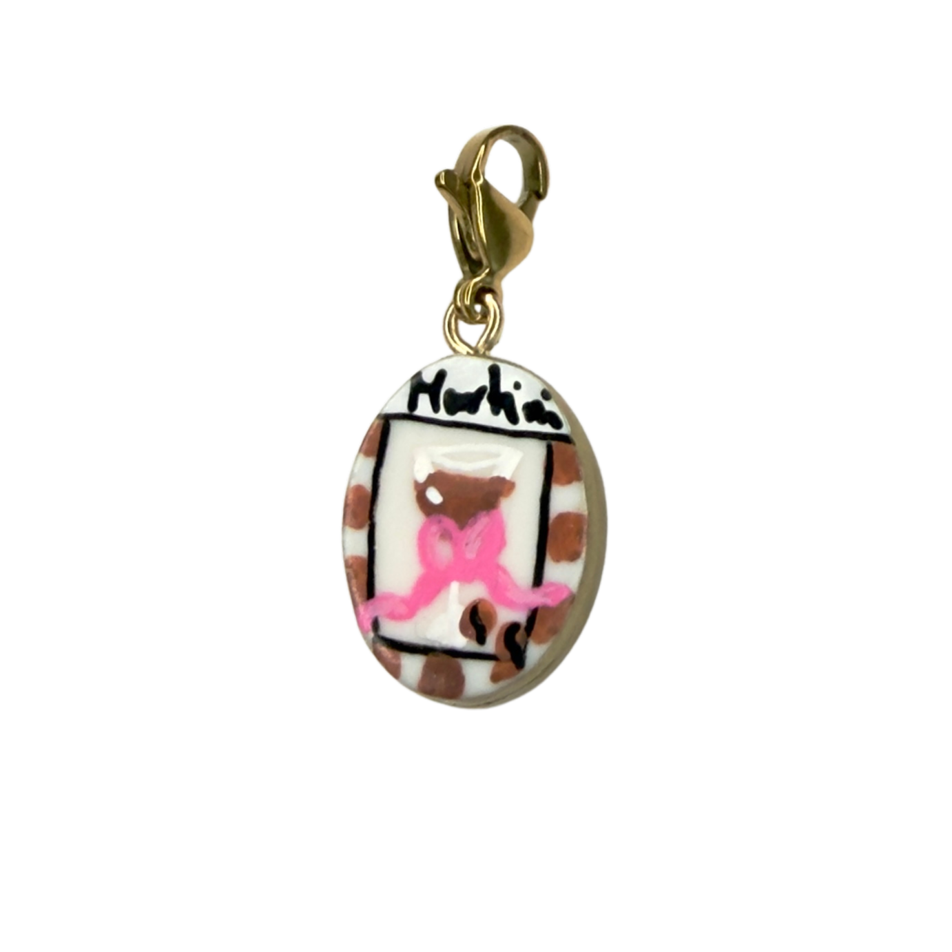 Hand painted charms - Golden sides