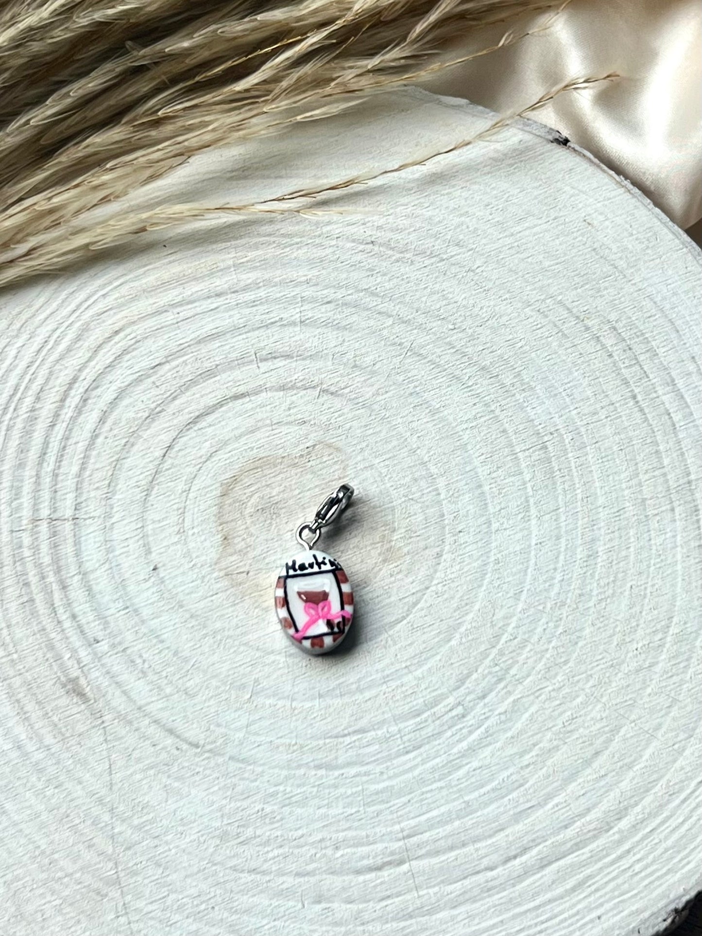 Hand painted charms - Silver sides