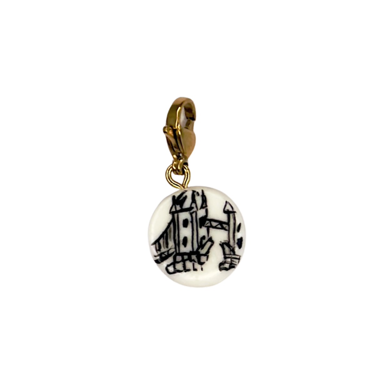 Hand painted charms - Golden sides