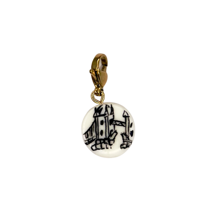 Hand painted charms - Golden sides