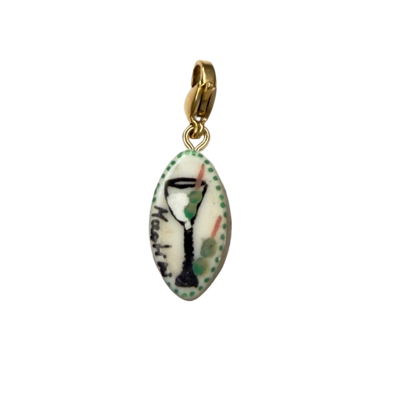 Hand painted charms - Golden sides