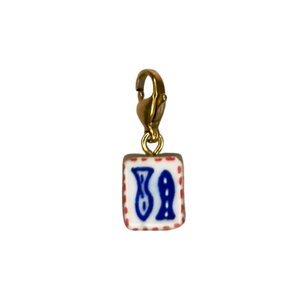 Hand painted charms - Golden sides
