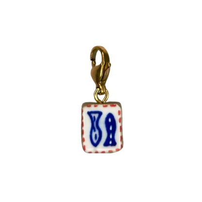 Hand painted charms - Golden sides