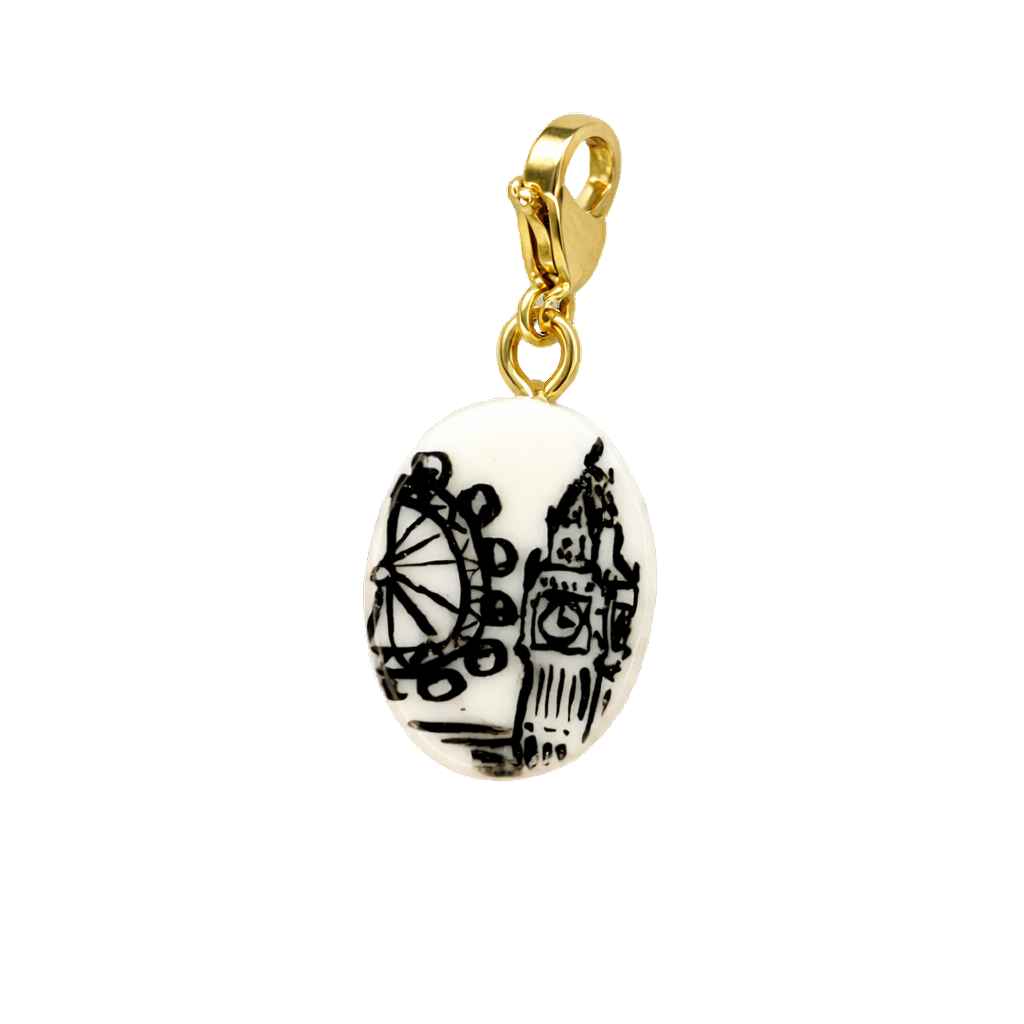 Hand painted charms - Golden sides