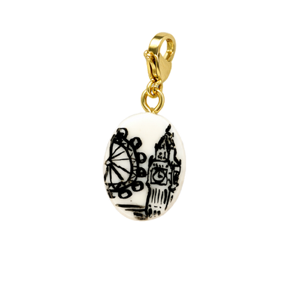 Hand painted charms - Golden sides