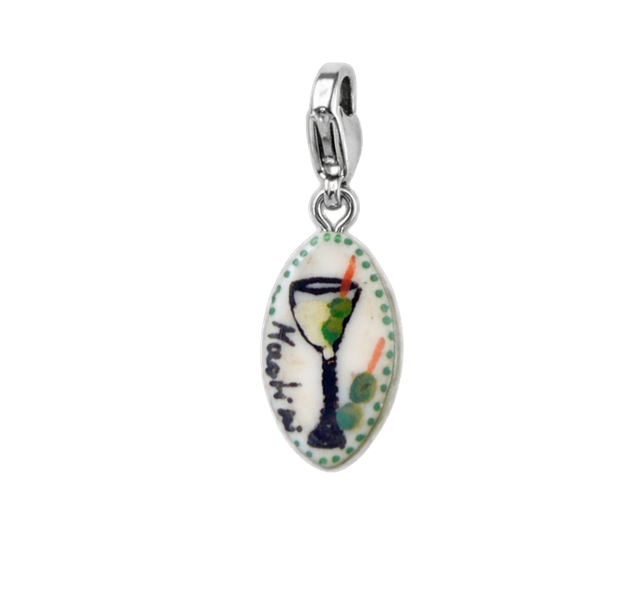 Hand painted charms - Silver sides
