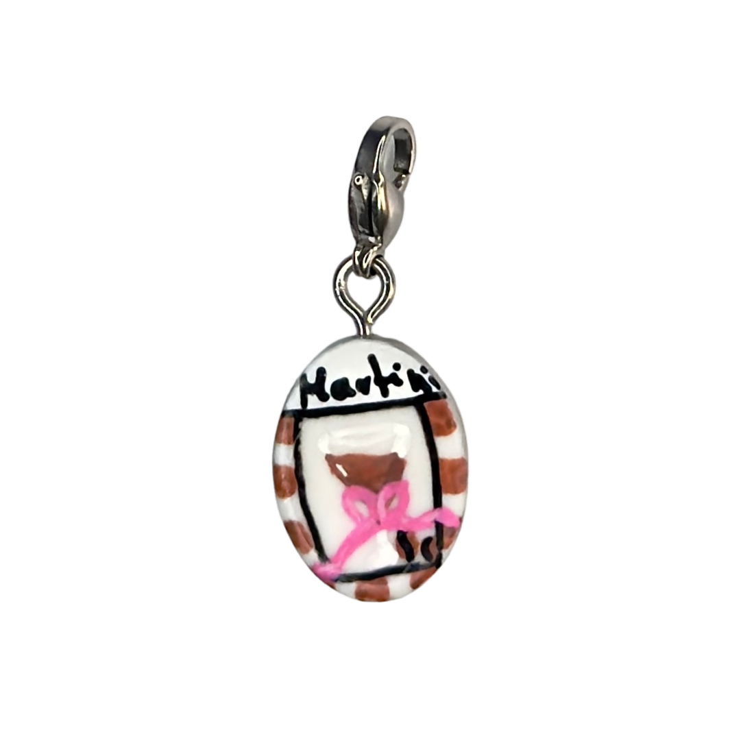 Hand painted charms - Silver sides